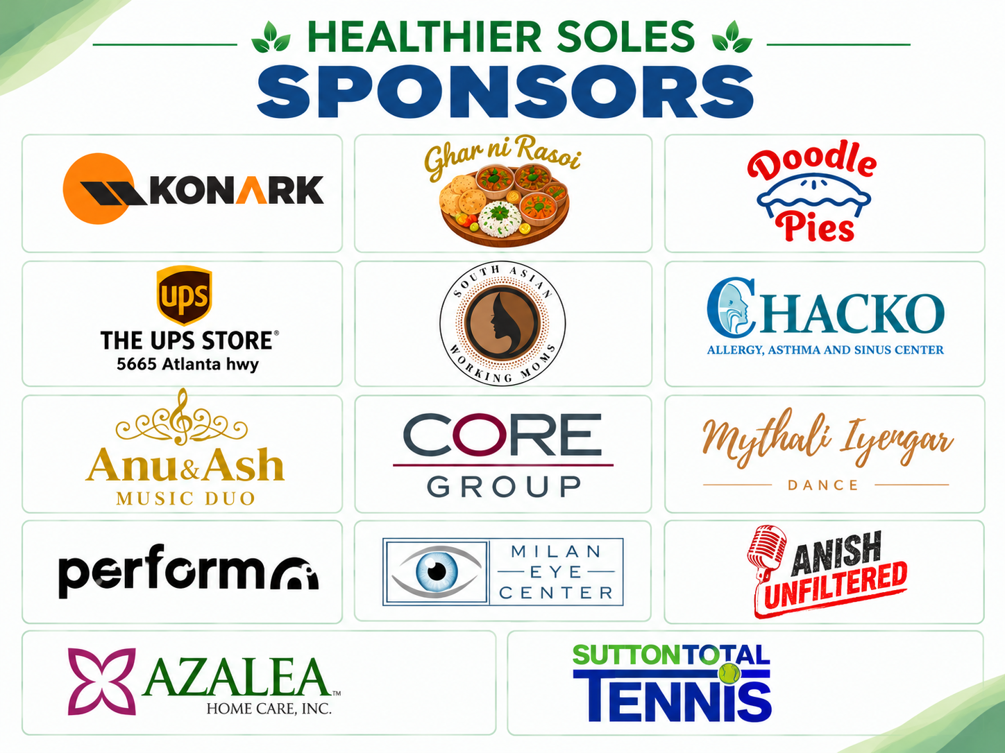 Healthier Soles sponsors